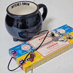 Witchy Box of Goodies - Mug - Crystal Necklace-‎ Incense - Fashion Rings